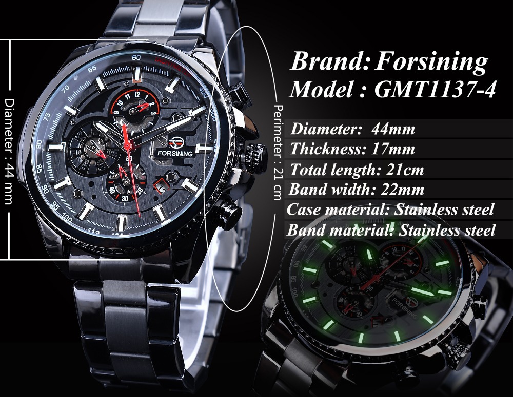 Men's Automatic Mechanical Watch With Multifunctional Dial Design_voghion.com