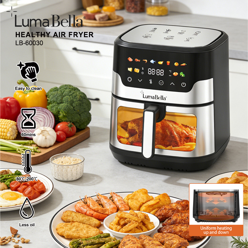 Foreign Trade Lumabella60030 Air Fryer Household Visual Fryer 12L Touch Screen Healthy Fryer