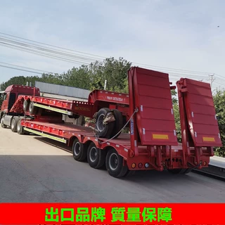出口液压爬梯工程机械运输半挂车 液压爬梯拖车 产品展示