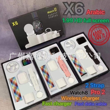 x6智能手表华强北s8六件套蓝牙耳机二合一跨境批发运动手表
