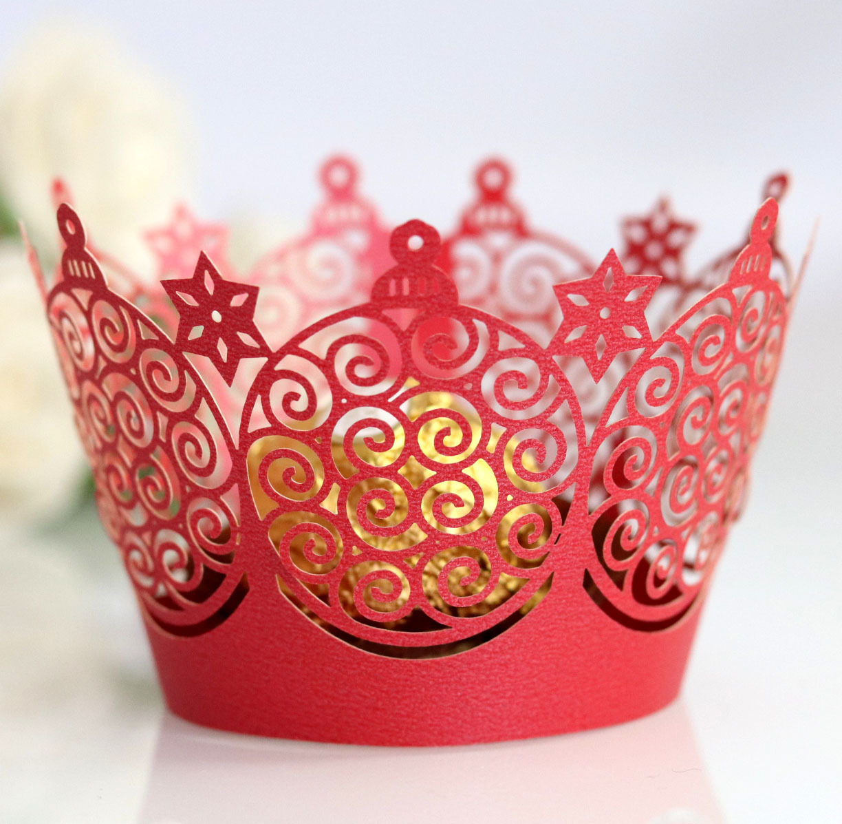 亚马逊 节日派对纸杯蛋糕花边 蛋糕纸围边 激光全镂空 浙江批发