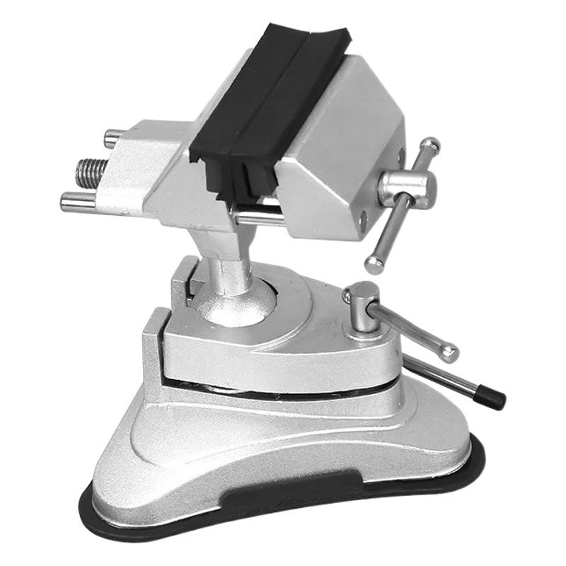 Tornillo de banco con ventosa de aleación de aluminio, abrazadera giratoria de 360 grados, abrazadera de mesa pequeña multifuncional de aluminio para vidrio.