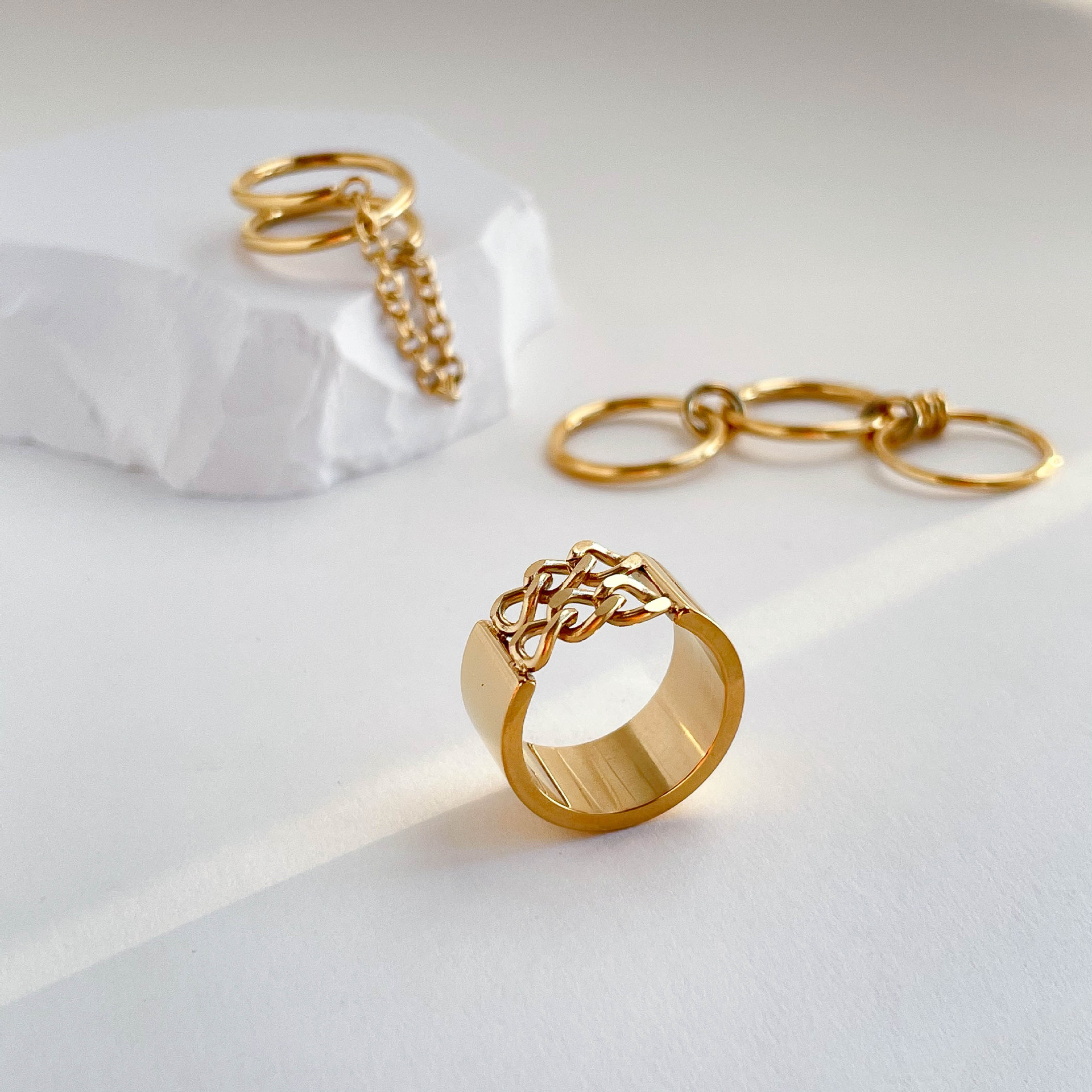 9g Weight Rings Classification 6, 7, 8 Ring Size 1 Piece Quantity Daily Occasion Titanium Steel Material Solid Color Pattern All Seasons Season Women's Gender Tassel Design Simple Style Style Wholesale Jewelry Simple Style Solid Color Titanium Steel Tassel Rings 14