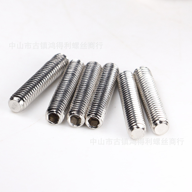 进口机米镍色黑色 m3m4m5m6 进口机米12.9级凹端紧定 螺丝