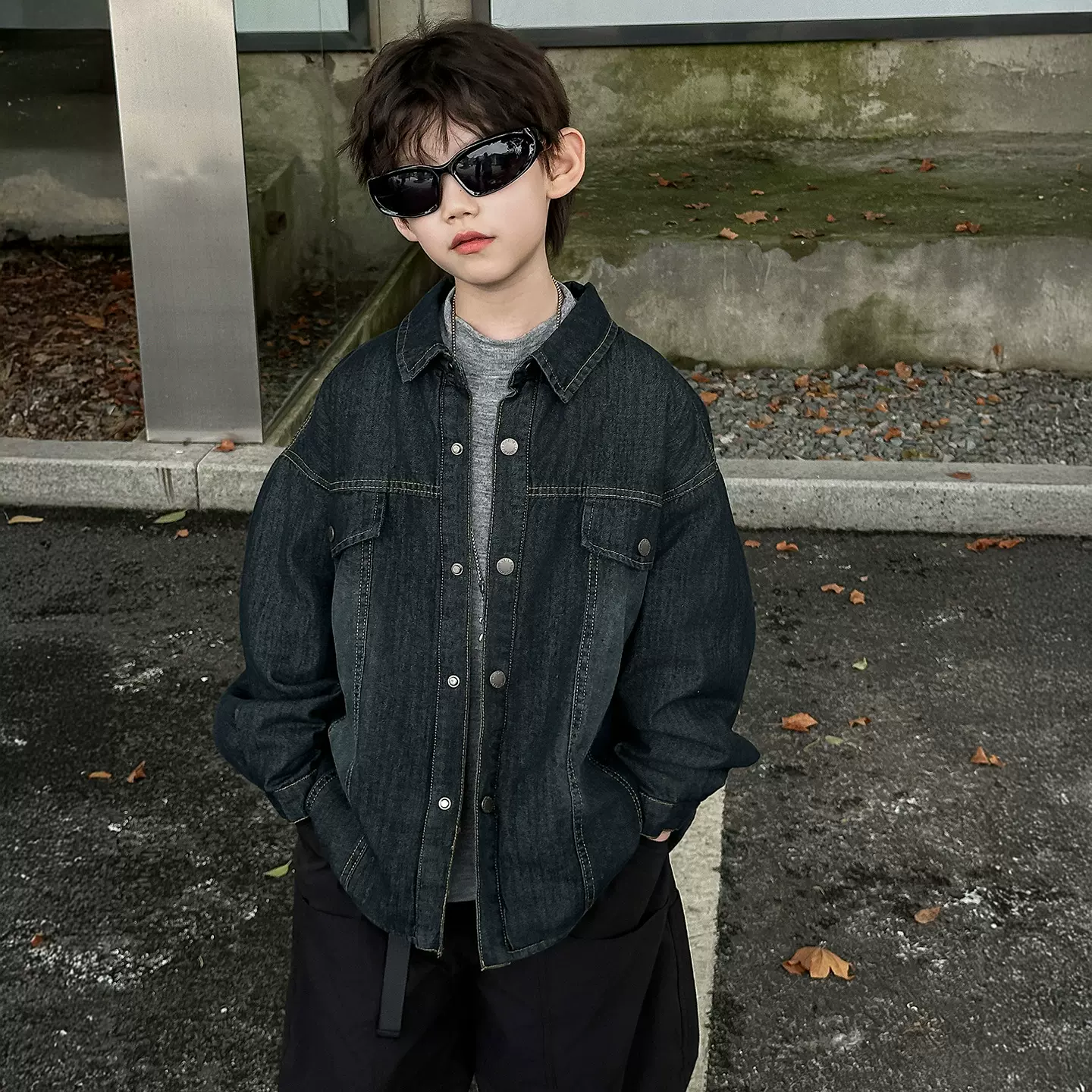 男童外套儿童秋季韩版2025新款加棉加厚保暖潮范牛仔衬衫童装上衣