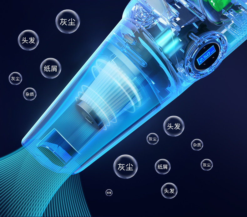 Wireless Car Air Pump and Vacuum Cleaner Two-In-One Car Tire Inflator and Household Handheld Multi-Function All-In-One Machine
