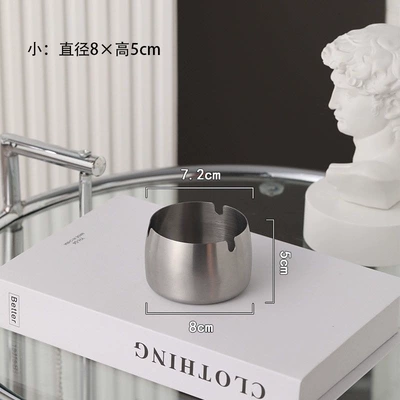 Stainless steel thickened ashtray for Car ashtray - silver-8cm-very-small-free-customization-for-2-ashtrays