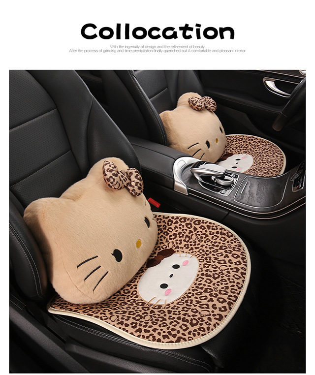 Car Headrest and Lumbar Support Cartoon Kt Cat Headrest Pillow, Car Headrest for All Seasons, Lumbar Pillow, Neck Pillow, Car Headrest