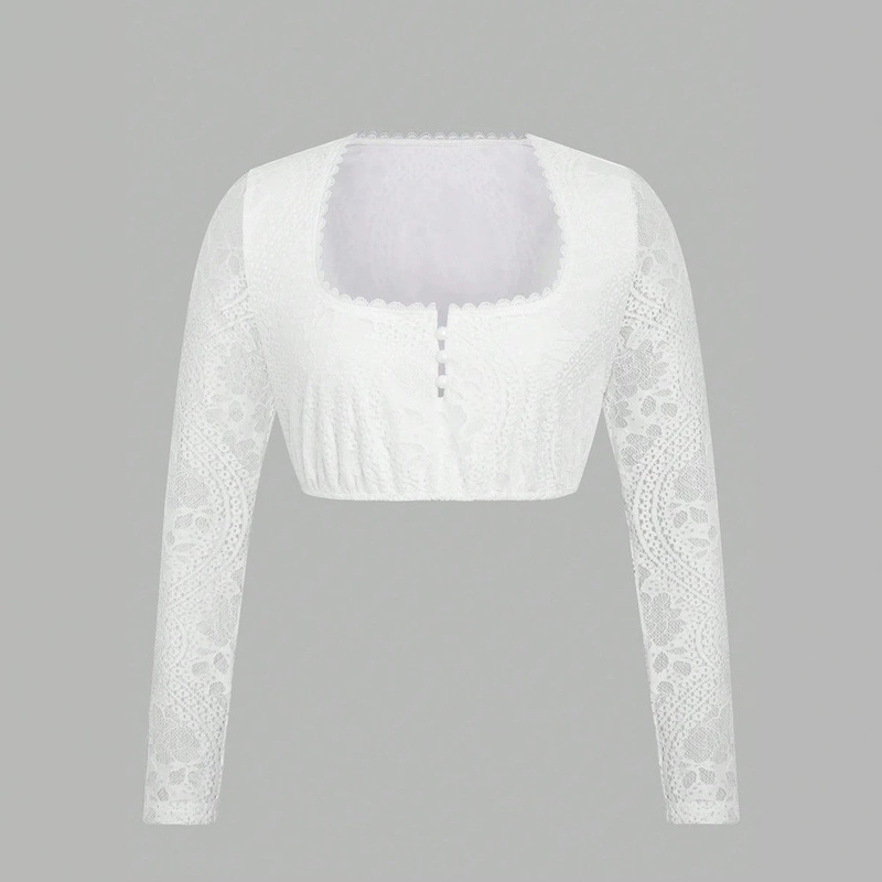 Munich Festival Clothing 2026 New Style Lace Base Layer Bavarian Oktoberfest Dirndl White Shirt Munich Festival Clothing 2026 New Style Lace Base Layer Bavarian Oktoberfest Dirndl White Shirt