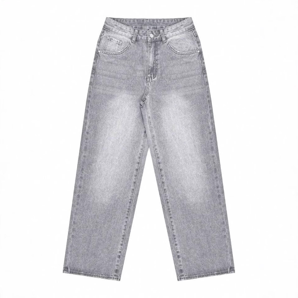 Pantalones Largos de Pierna Ancha para Mujer de Algodón Cintura Alta Corte Recto Suelto image 5