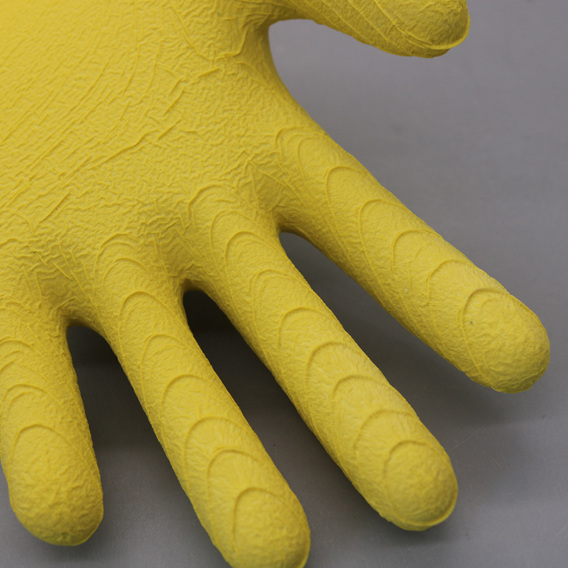 espesar hilo de algodón resistente al desgaste antideslizante al por mayor trabajo seco guantes de protección laboral industrial trabajo antideslizante látex impregnado guantes de construcción