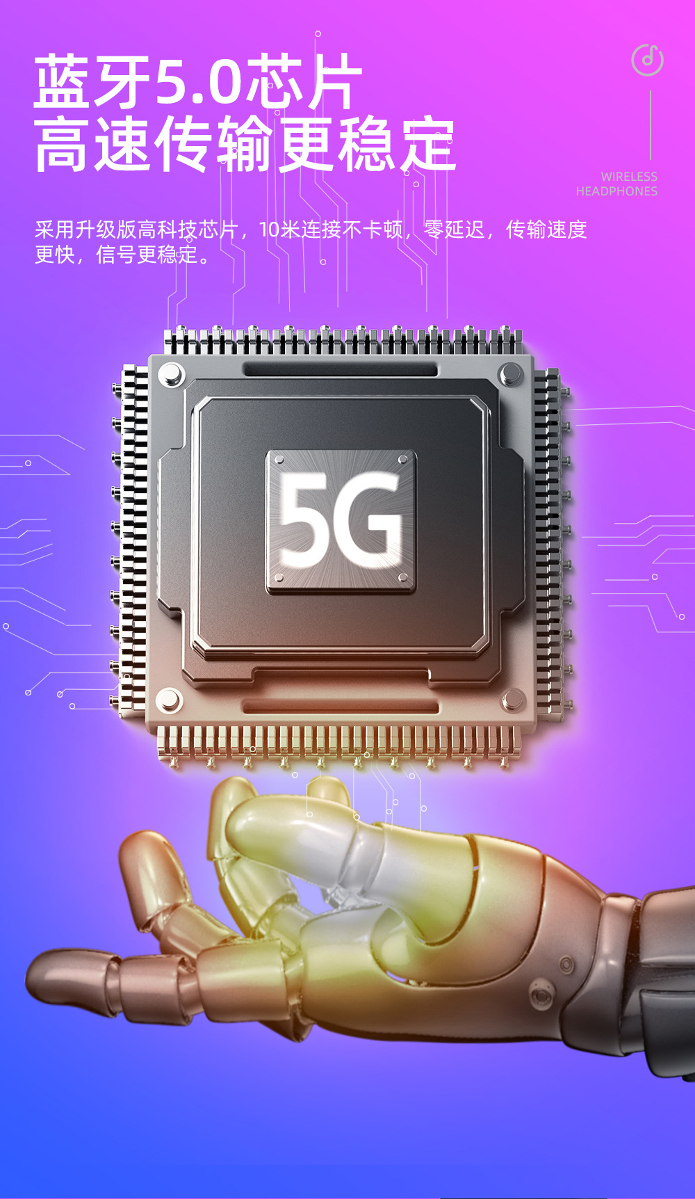 Uzun pil ömrüne sahip sınır ötesi popüler model, öğrenci gürültüsünü azaltan kablosuz başa takılan Bluetooth kulaklık, Huaqiangbei fabrikasından doğrudan satış ve toptan satış