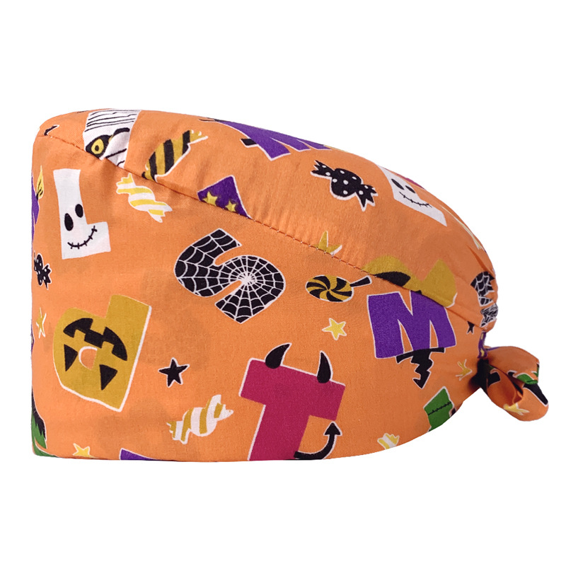 Gorro de Enfermera Coreano Fresco y Lindo, 100% Algodón, Gorro de Médico, Dentista, Estética y Salón de Belleza con Estampado Lindo.