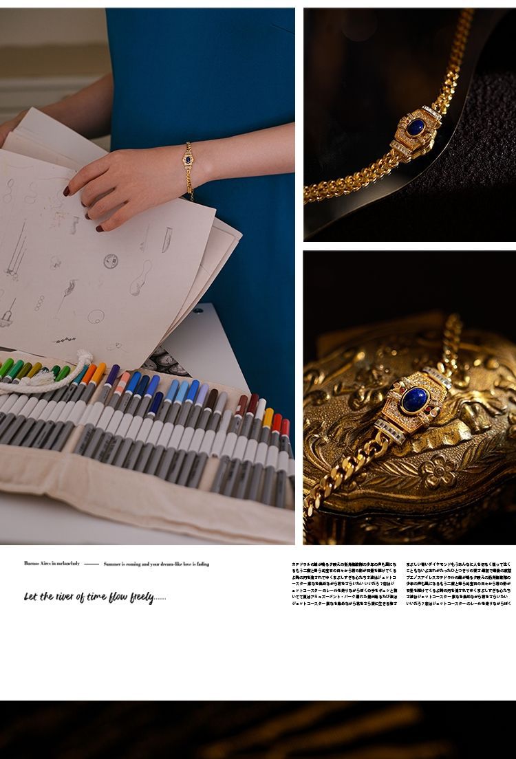 Retro Rhombus Copper Plating Zircon Bracelets 1 Piece