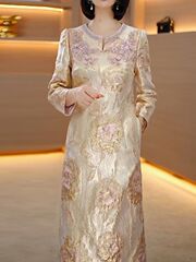 典雅气质连衣裙2025新款女春秋今年流行长袖轻奢感