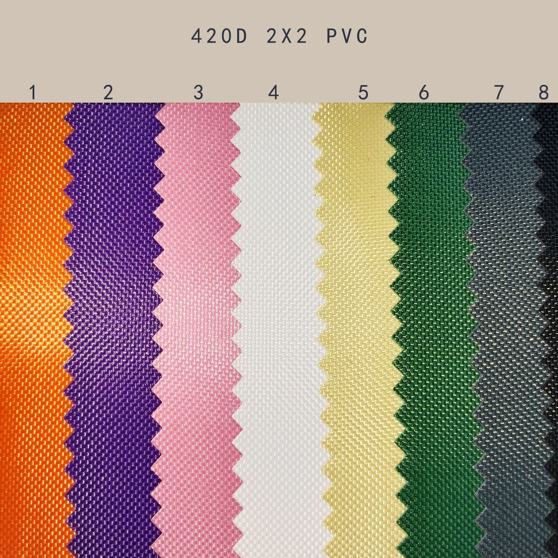 厂家现货420D 2X2 PVC网纹底胶 义乌涤纶面料条纹迷彩