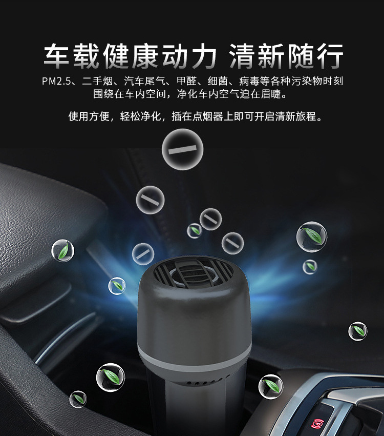 [Self-Developed, Oem Available] Car-Mounted Negative Ion Air Purifier That Removes Formaldehyde, Smoke Odor, and Pm2.5