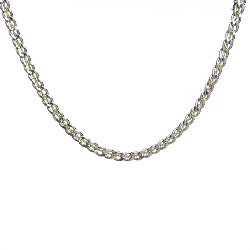 Collier cubain original pour homme, style européen et américain, en acier titane, design niche, chaîne clavicule, style hip-hop_voghion.com