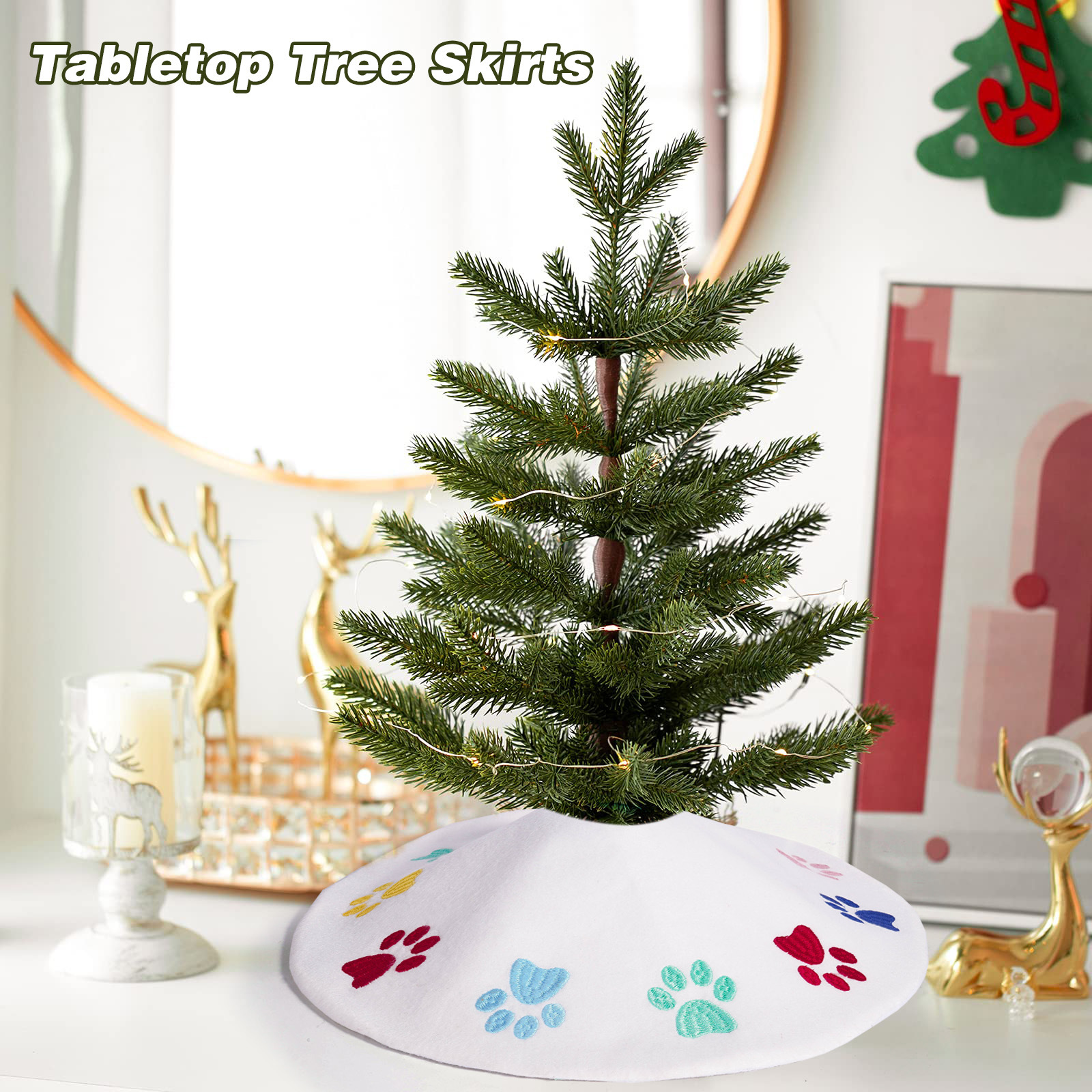 Navidad transfronteriza mini falda de árbol adorable creativa garra de perro delantal navideño vestido decoración de árbol