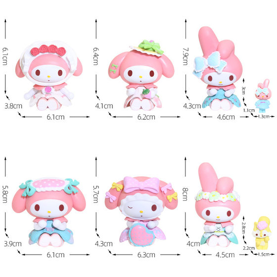 Kouromi Melody Second Generation Tea Party KT Cat Birthday Cake Decoration Trendy Play Hand-held Desktop Ornaments
