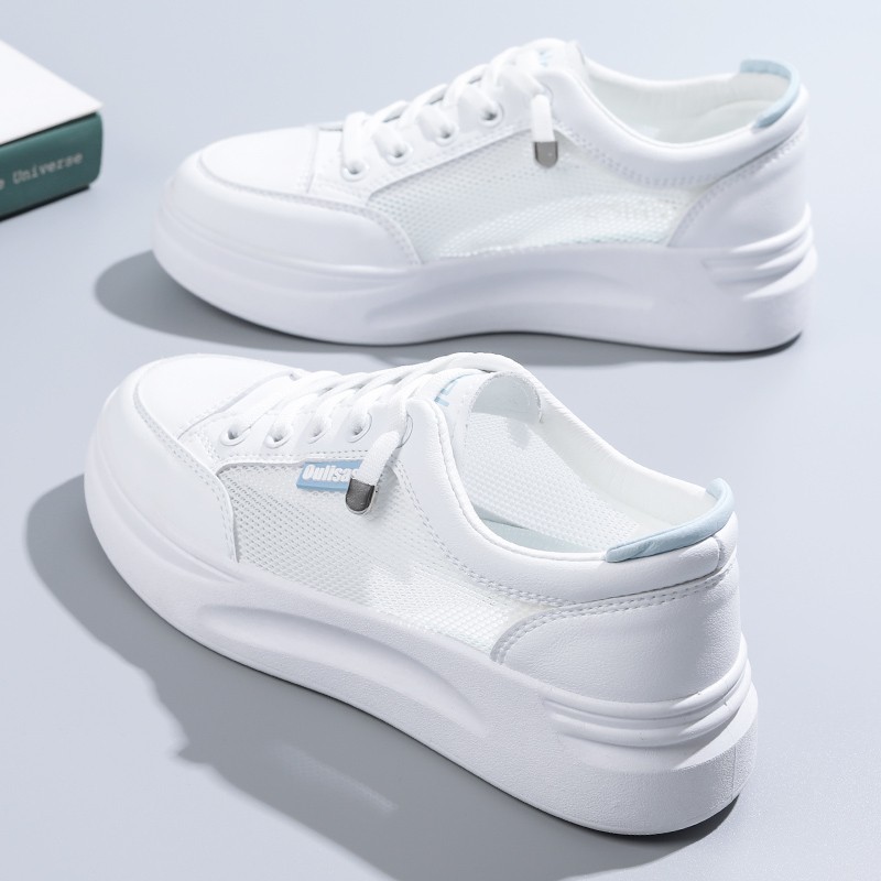 Red versátil zapatos blancos para mujeres primavera y otoño de 2025 nuevos zapatos de mujer zapatos deportivos cómodos de estilo nacional skate