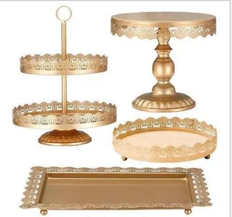 Estilo europeo creativo oro hueco soporte de la torta accesorios de la boda decoración de la Mesa de postre tienda de postres pastel de postre combinación