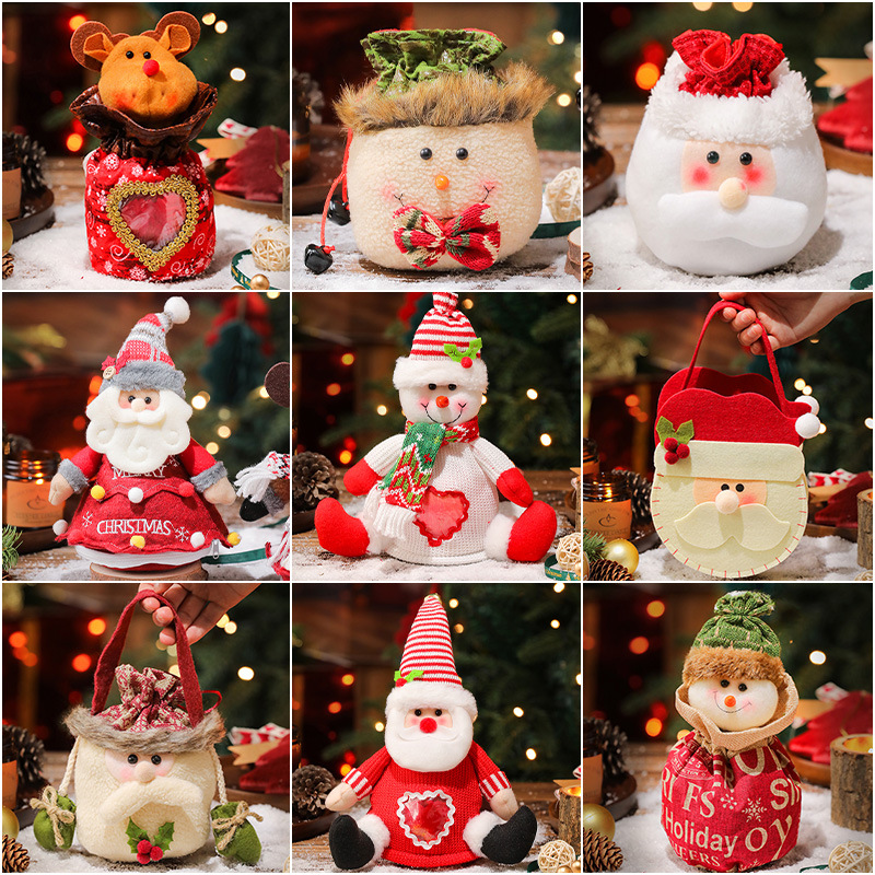 Bolsa de manzana de Navidad transfronteriza bolsa de mano de cierre bolsa de regalo de Nochebuena bolsa de regalo para niños bolsa de manzana de Navidad