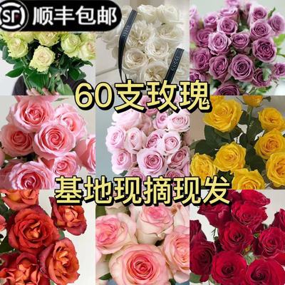 fresh rose wholesale Yunnan rose Yunnan Base Straight hair rose flower Mix and match Bouquet of flowers Fresh Cut Flowers On behalf of