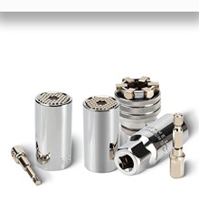 跨境厂家直销公英制7-19套筒六角柄接杆棘轮多功能万能魔术套筒