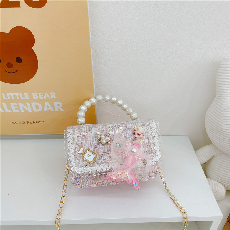 Bolso de los niños del verano de la nueva manera de La Perla de las niñas bolsa de mensajero oso Lindo bolso de las mujeres estilo de la princesa monedero de la moneda