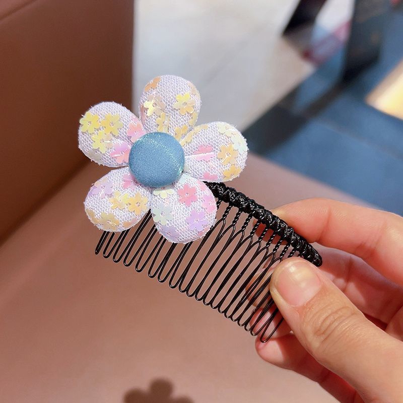 Cabeza trasera de los niños pelo roto artefacto peine del pelo Chica Flor insertar peine 2022 Internet celebridad chica Bangs acabado horquilla