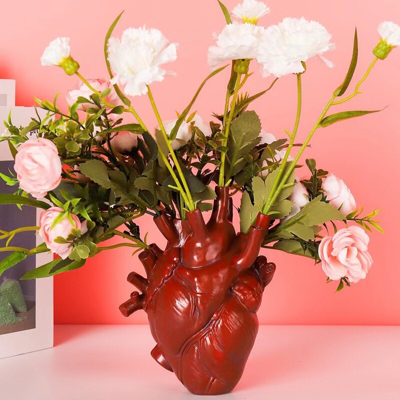 Cross-Border Heart Flower Pots, Simulated Art Decorations, Resin Crafts, Flower Arrangements, Home Creative Ideas