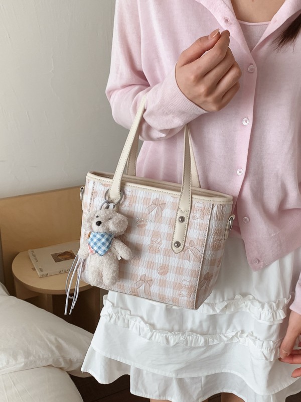 Hanfeng impresión de dibujos animados bolso de cubo de mano mujer 2026 nuevo lindo diario ocio viaje mochila de hombro