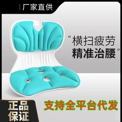 腰をかばって座布団の背もたれを一体に矯正します。