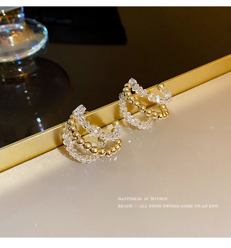 Fashion C Shape Copper Irregular Plating Earrings 1 Pair