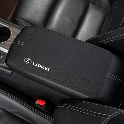 Suitable for Lexus ES350h RX UX NX400h car armrest box pad central elbow rest non-slip pad (Anti-slip mat) - suede-armrest-mat-lexus-classic-black