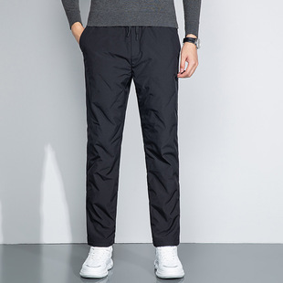 [goose down] men's down pants 2024 autumn and winter new warm outdoor casual pants elastic waist goose down pants