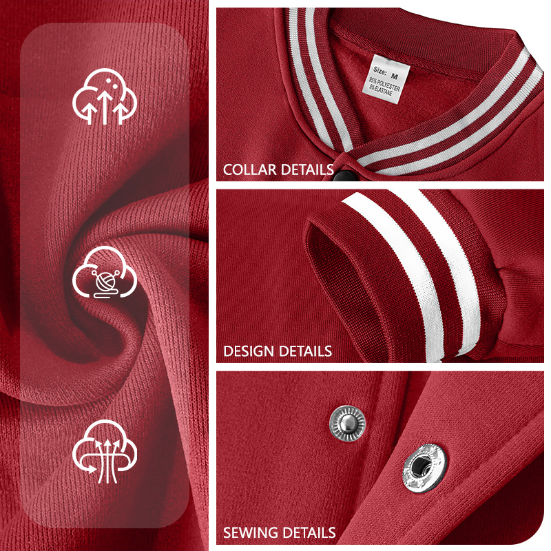 Nuevo transfronterizo europeo y americano Amazon TK otoño y invierno estilo americano pesado engrosado decoración de rayas de cuello de pie chaqueta deportiva casual