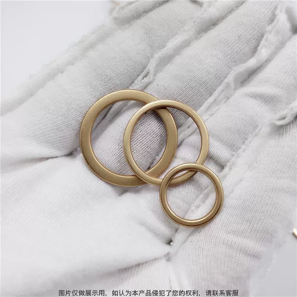 Metallic Gold Ring, Bag Hardware Ring Buckle, Bracelet Necklace with Ring, Multi-Size Ring Accessories