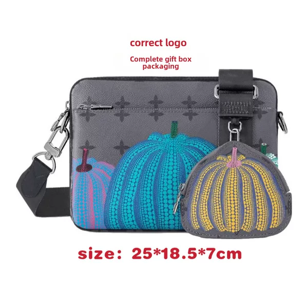 New Men's Black Samurai Three-in-One Bag Fashion Shoulder Bag All-match Crossbody Bag Classic Fashion Crossbody Bag Men's Bag