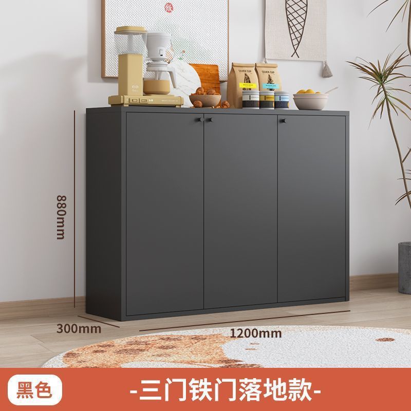 中世スタイルの厚い鉄のクリームスタイルの超薄型サイドボード玄関収納キャビネットリビングルーム食器棚収納鉄靴キャビネット|undefined