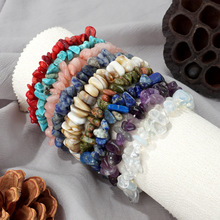 5-7mm紫水晶碎石手链天然水晶散珠抛光不规则串珠diy手饰叠戴手串