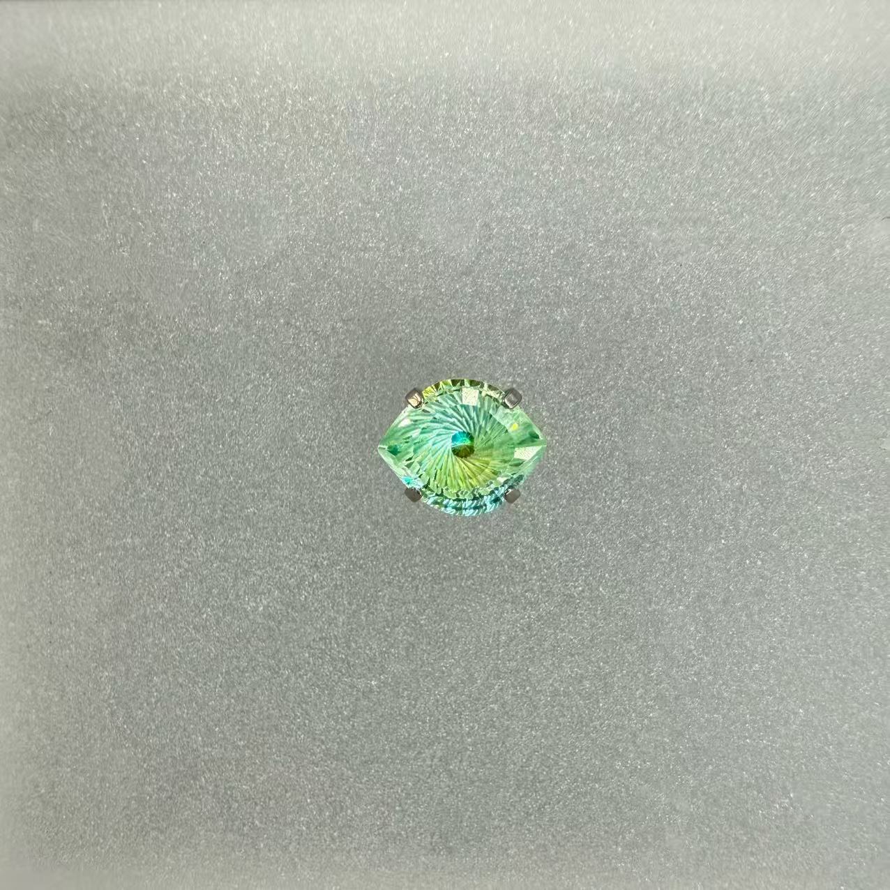 广格F136 Titanium Alloy 碗托恶魔之眼5A级 Cubic Zirconia Ear Stud Two Tone 渐变6*7.5眼睛 Ear Stud