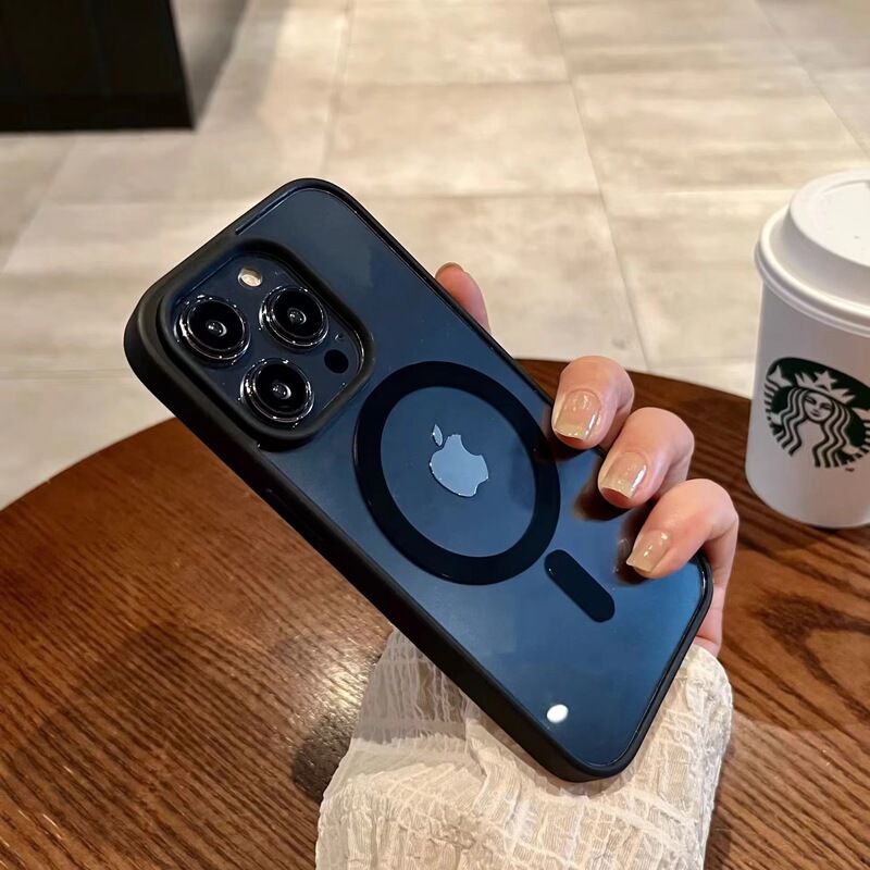 マカロンシリコン磁気吸着式iPhone17pro用スマホケース アクリル大穴 Apple15対応 ハードins1314|undefined