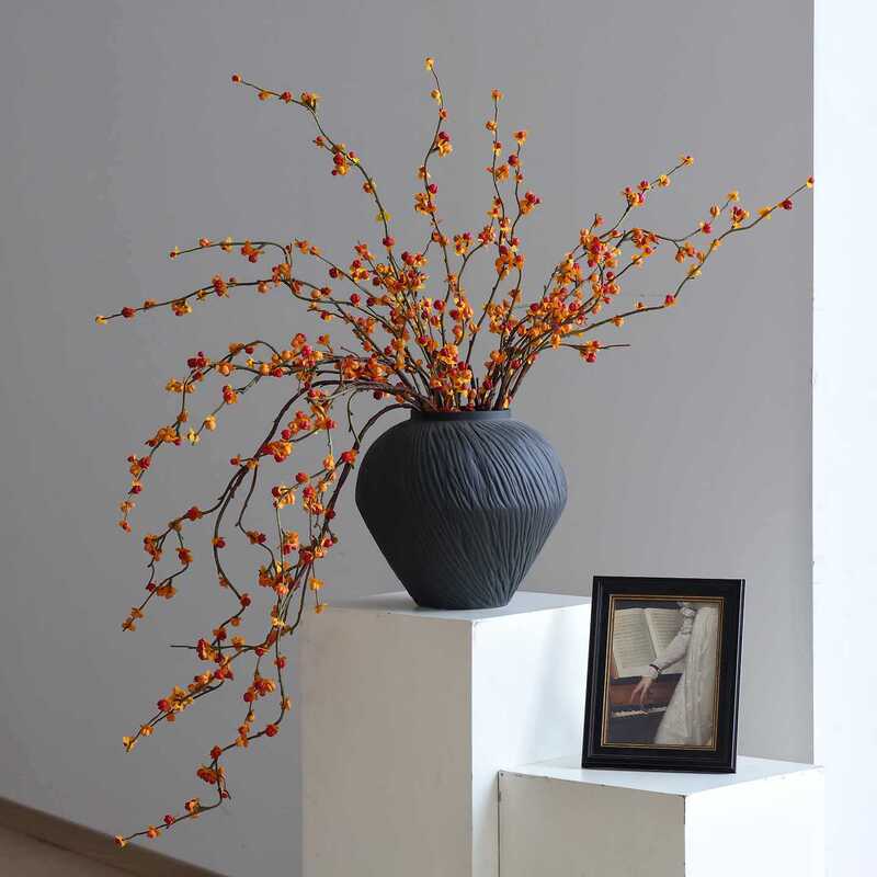 南蛇つる造花フォーチュンフルーツ小さな柿造花装飾中国禅スタイルホームデスクトップホテル装飾|undefined