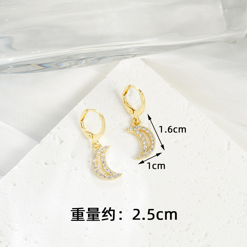 Lujo ligero Vietnam collar de oro de arena de estilo europeo y americano aretes de luna femenina alta sensación de joyería transfronteriza al por mayor