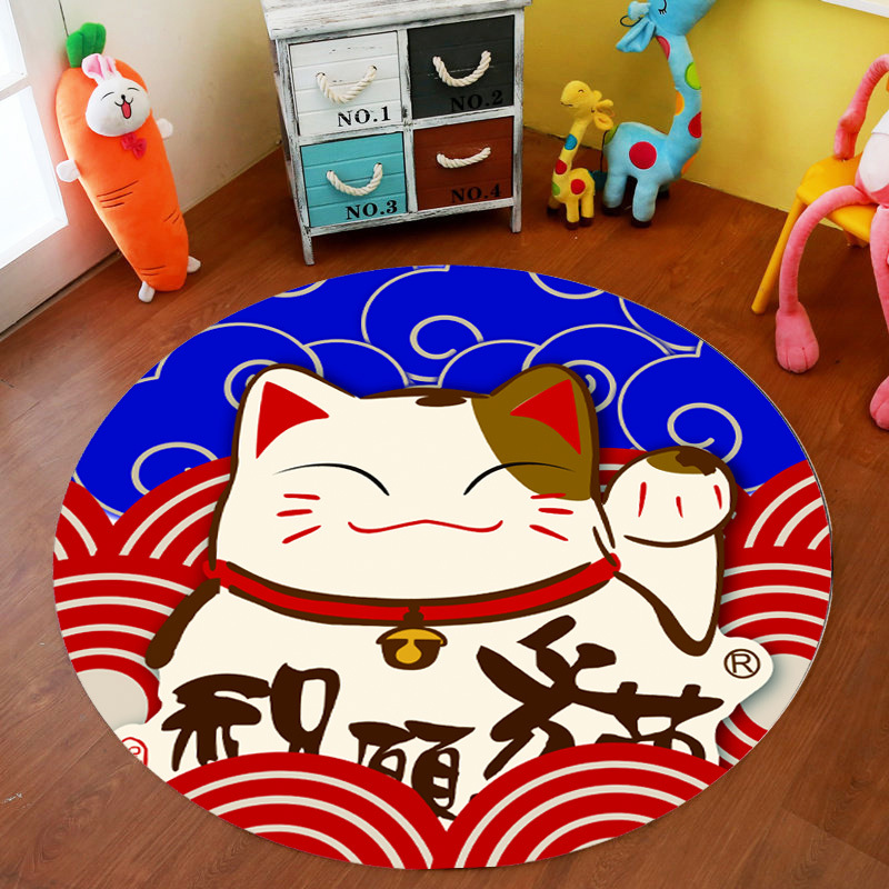 Transfronteriza de dibujos animados alfombra redonda dormitorio lindo cama completa estera de noche engrosada de terciopelo de cristal alfombra del piso de los niños alfombra de la habitación