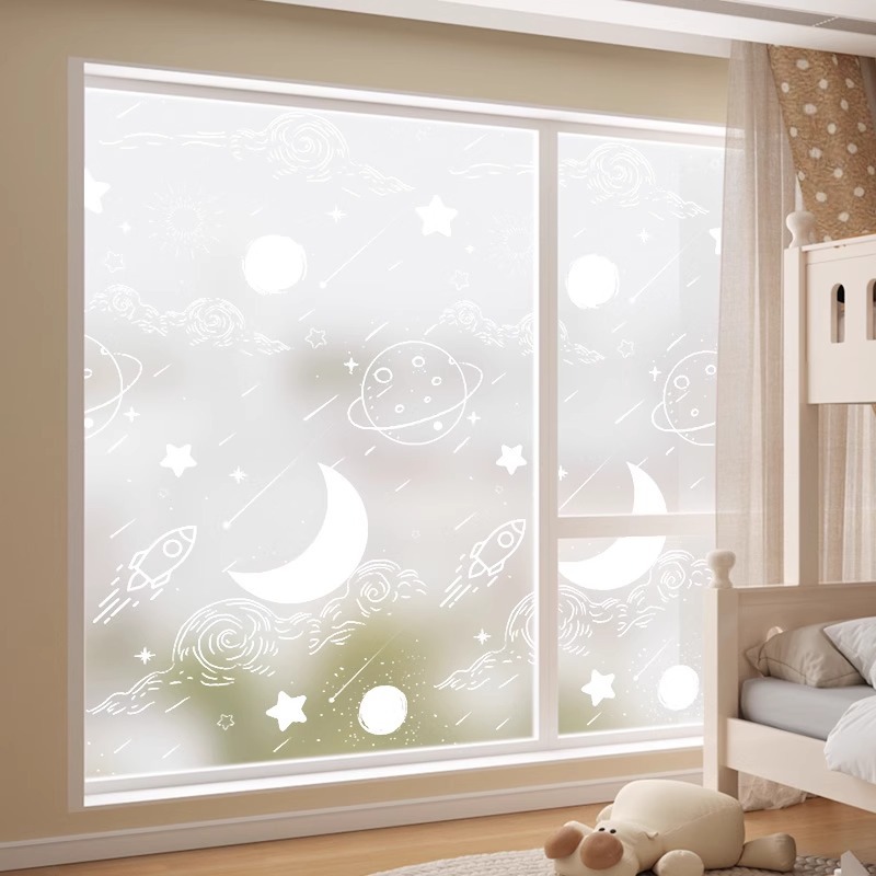 Window Anti-peep Frosted Glass Film Transparent Opaque Bathroom Partition Film Anti-peep Anti-walk Privacy Sticker