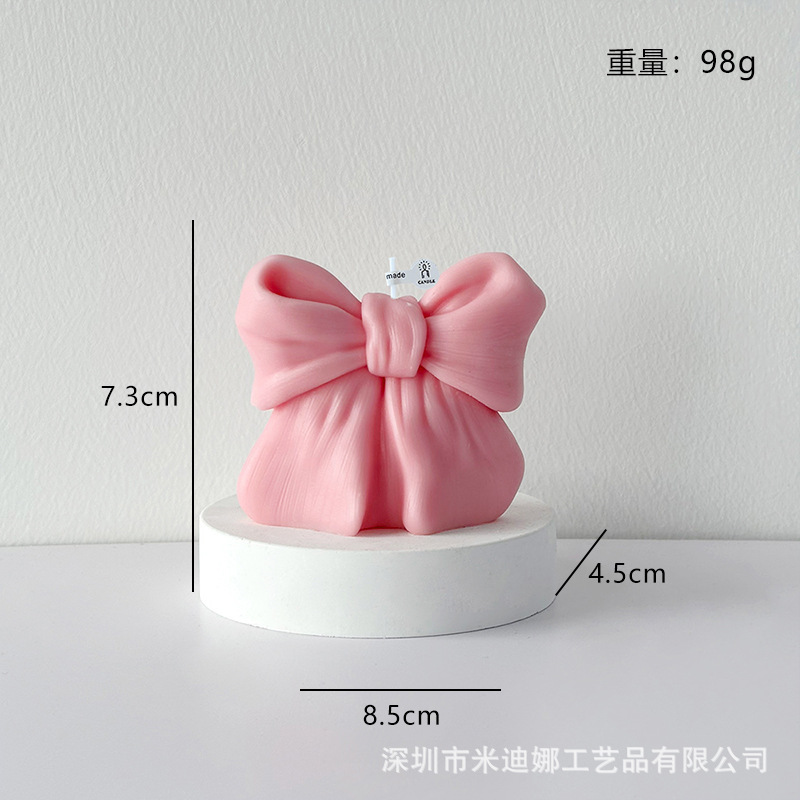 立体蝴蝶结香薰蜡烛ins风拍照道具浪漫礼物婚礼布置伴手礼蜡烛|undefined
