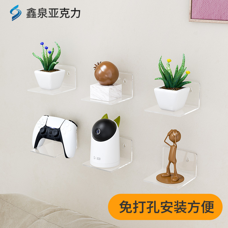 Estante de almacenamiento transparente de acrílico sin perforaciones, estante de almacenamiento de decoración Xinquan, estante de exhibición de cámara de planta verde